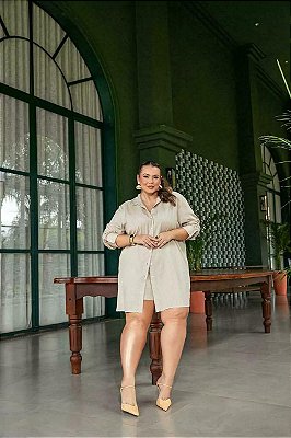 Camisa Alongada Listra Plus Size