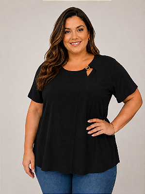Blusa Detalhe Argola Busto Plus Size