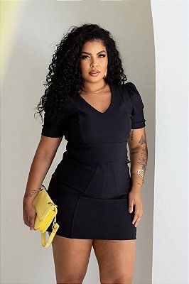 Saia Recortes Duplo Plus Size