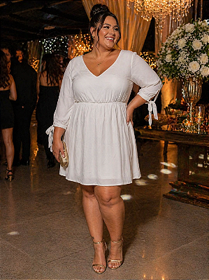 Vestido Curto Liso MC 7/8