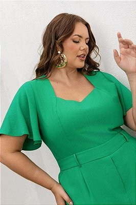 Cropped MC Flare e Lastex Plus Size
