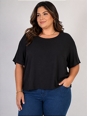 Blusa Lisa Onda Manga Plus Size