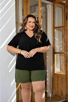 Blusa Gola V 3 Pregas Plus Size