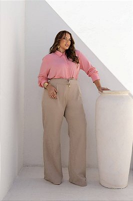 Calça Cós Duplo Ajuste Plus Size