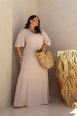 Vestido Lastex costa Longo Plus Size