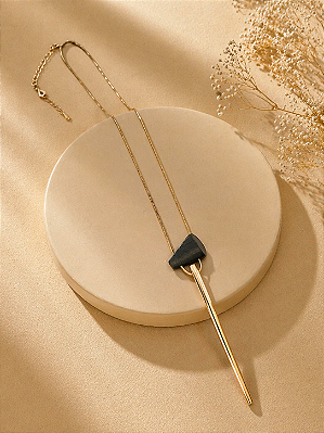 Colar Longo Metal Dourado
