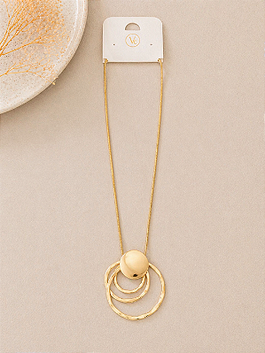 Colar Longo Metal Dourado