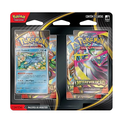 Pokémon TCG: Mega Evolução - 4 boosters + Carta Promocional (Golduck) 25 cartas