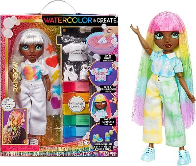 Boneca Rainbow High Watercolor E Create Theme Dolls - Green Eyes