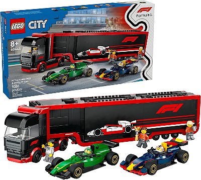 LEGO 60445 City Caminhão F1 com carros RB20 e AMR24