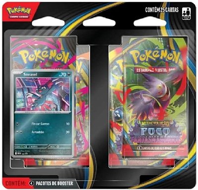 Pokémon TCG: Mega Evolução - 4 Pacotes de Booster Megaevolução – Fogo Fantasmagórico (Contém 25 Cartas)
