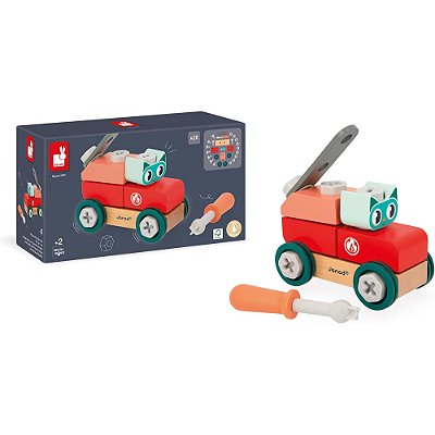 Janod - Carro de Construção Gatinho - Brico Kids