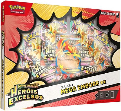 Pokémon TCG: Mega Evolução Heróis Excelsos - Mega Emboar EX  (49 Cartas)