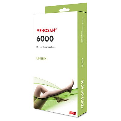 Meia Média Compressão 6000 Bege 3/4 Venosan