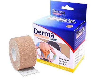 Bandagem Funcional Adesiva 5m X5cm Dermatape Bege