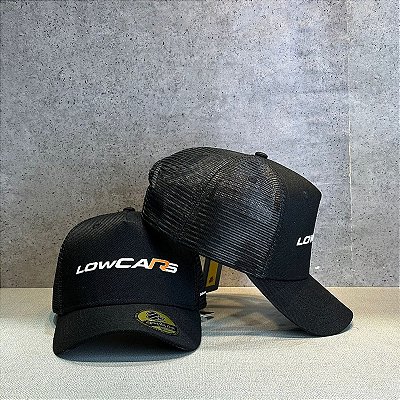 BONÉ LOWCARS PRETO ABA CURVA TELINHA PRETA