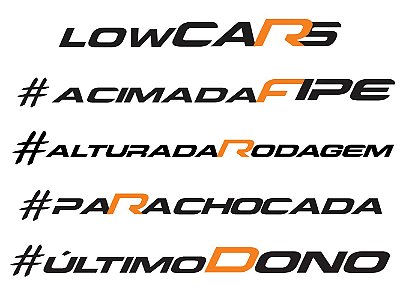 COMBO COMPLETO ADESIVOS LOWCARS