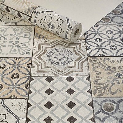 Papel De Parede Importado Vinílico Lavável Azulejo Português