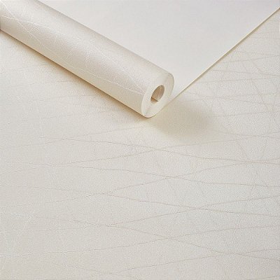Papel De Parede Importado Texturizado Lavável Off White 10m