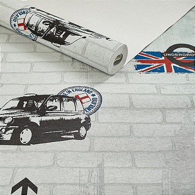 Papel De Parede Importado Texturizado Tijolinho Carros Uk