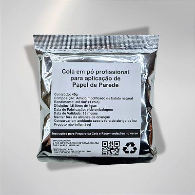 Cola Em Pó Para Aplicação De Papel De Parede (apenas 1 Rolo)