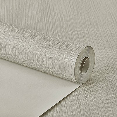 Papel De Parede Importado Lavável Texturizado Risca Cinza