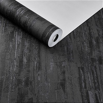 Papel De Parede Vinílico Texturizado Preto Grafite Lavável