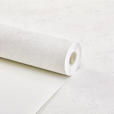 Papel De Parede Vinílico Lavável Off White Texturizado 10m