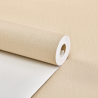 Papel De Parede Vinílico Bege Claro Texturizado Lavável 10m