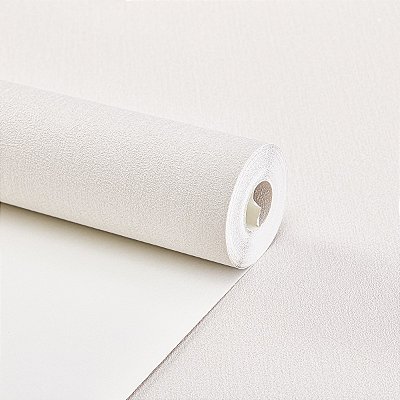 Papel De Parede Vinílico Texturizado Off White Lavável 10m