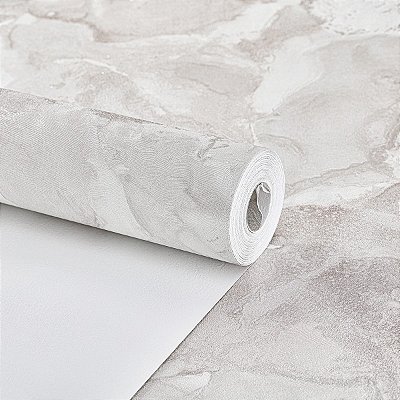 Papel De Parede Vinílico Texturizado Cinza Claro 10 Metros