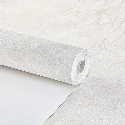 Papel De Parede Vinílico Texturizado Floral Bege Elegante