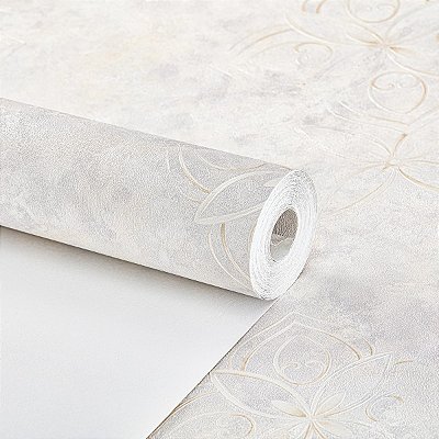 Papel De Parede Vinílico Texturizado Cinza Claro Moderno