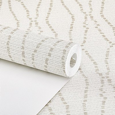 Papel De Parede Vinílico Bege Texturizado Para Sala 10m