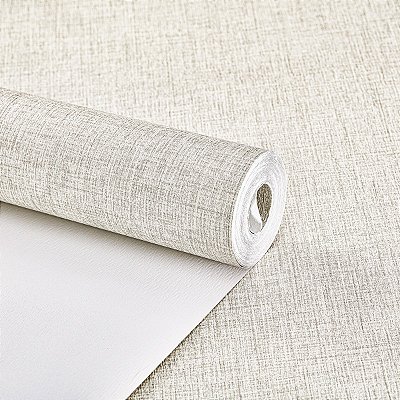 Papel De Parede Linho Nude Vinílico Lavável Texturizado 10m