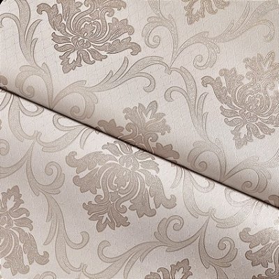 Papel De Parede Importado Lavável Texturizado Arabesco Fendi