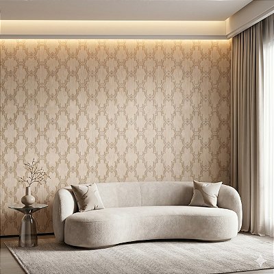 Papel De Parede Importado Vinílico Texturizado Marrom Claro