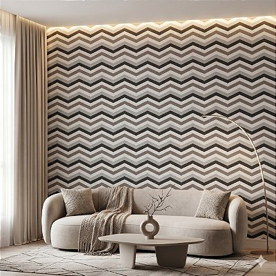 Papel De Parede Importado Vinílico Chevron Listras Coloridas