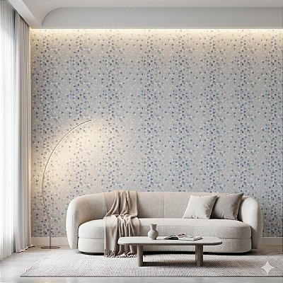 Papel De Parede Geométrico Textura Mosaico Triângulos Azul