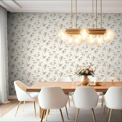 Papel De Parede Vinílico Texturizado Folhas Sala Quarto 10m
