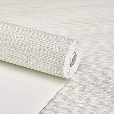 Papel De Parede Vinílico Off White Texturizado Lavável 10m