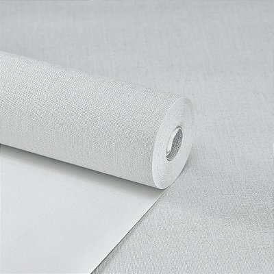 Papel De Parede Vinílico Texturizado Cinza Claro Lavável 10m