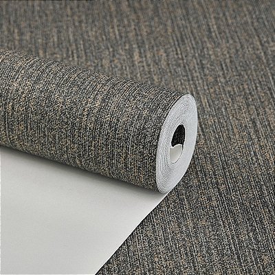 Papel De Parede Vinílico Cinza Chumbo Lavável Texturizado