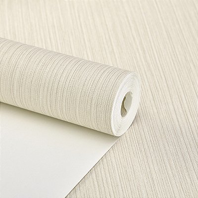 Papel De Parede Vinílico Texturizado Off White 10m Lavável