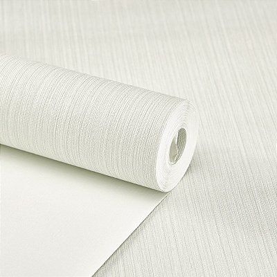 Papel De Parede Vinílico Texturizado Branco Lavável 10m