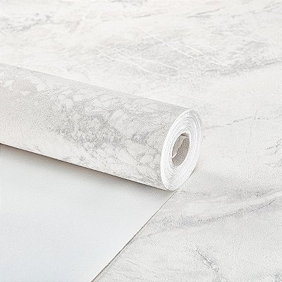 Papel De Parede Mármore Texturizado Lavável Vinílico Cinza
