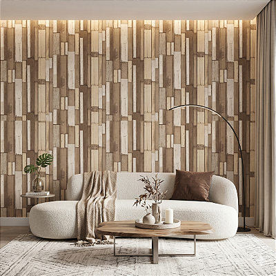 Papel De Parede Importado Vinílico Textura Madeira Demolição