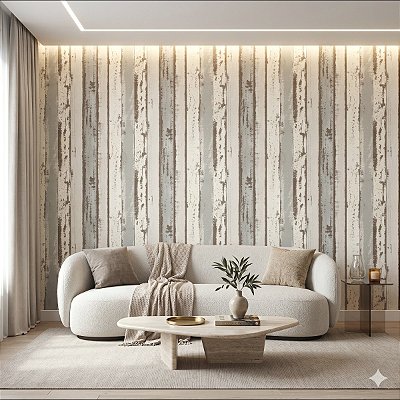 Papel De Parede Importado Vinílico Lavável Madeira Demolição