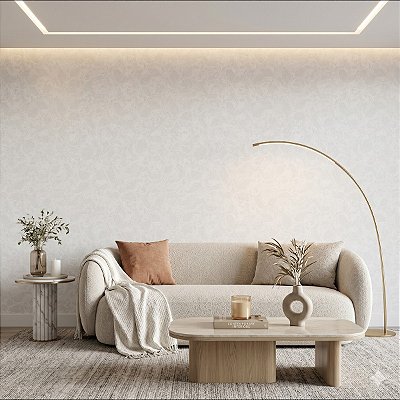 Papel De Parede Vinílico Texturizado Lavável Off White Rolo