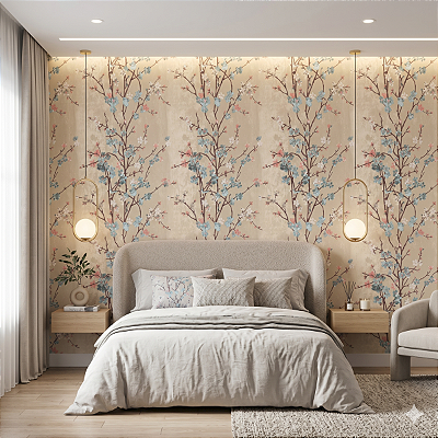 Papel De Parede Importado Vinílico Alto Relevo Floral Rosas